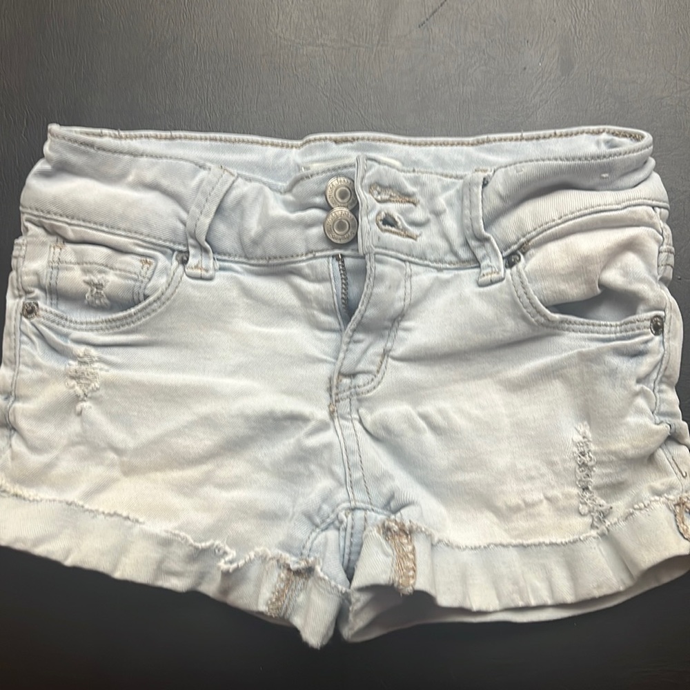 Girls mudd size 8 denim shortie shorts